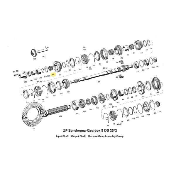 Gabbia a rulli per V° marcia per cambio ZF 5DS-25/2