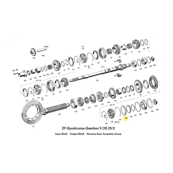 Flangia a 3 denti per selettore 1°/RM per cambio ZF 5DS-25/2