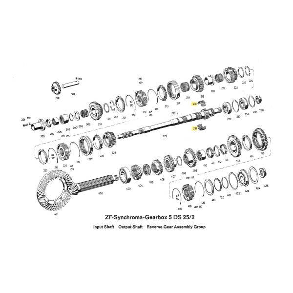 2nd gear needle bearing for ZF 5DS-25/2 gearbox