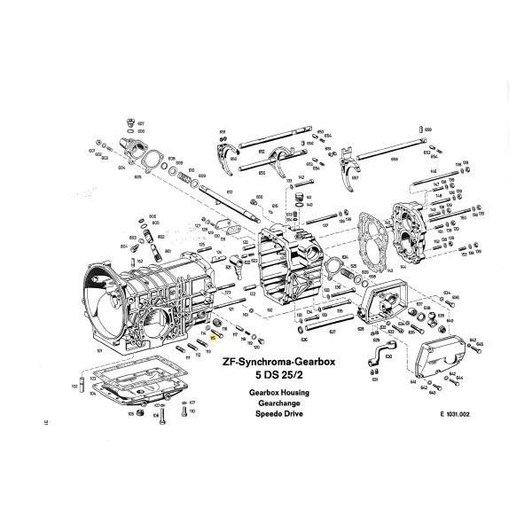 Bearing race retaining bolt for ZF 5DS-25/2 gearbox