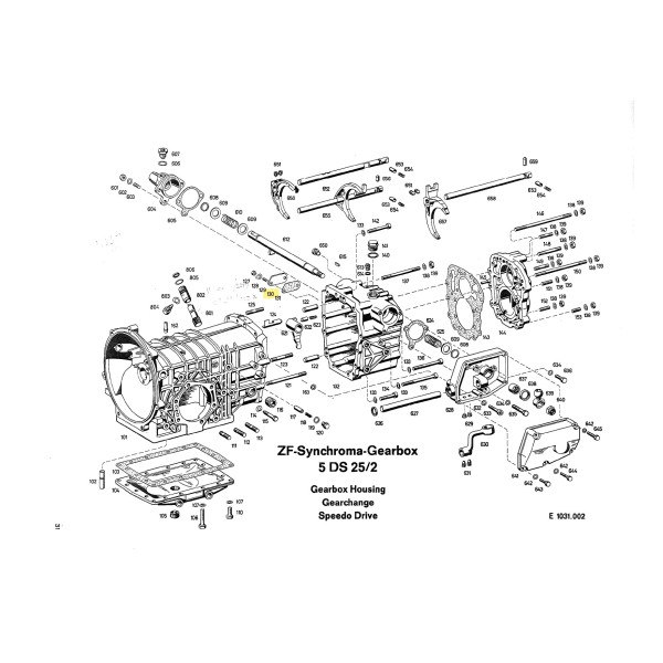 Cover for fork pin for ZF 5DS-25/2 gearbox