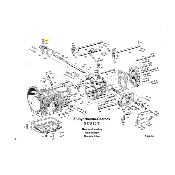 Reverse detent assembly for ZF 5DS-25/2 gearbox