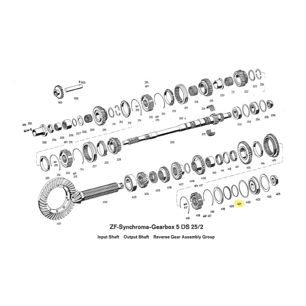 Anello elastico per flangia a 3 denti per cambio ZF 5DS-25/2