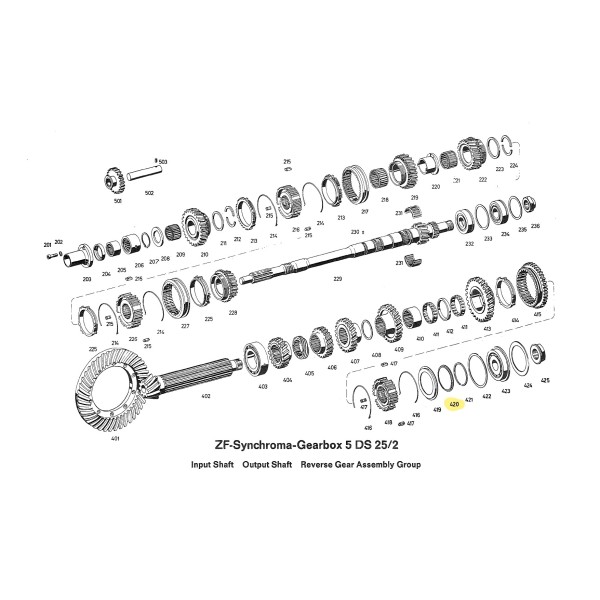 Anello di sicurezza per flangia a 3 denti per cambio ZF 5DS-25/2