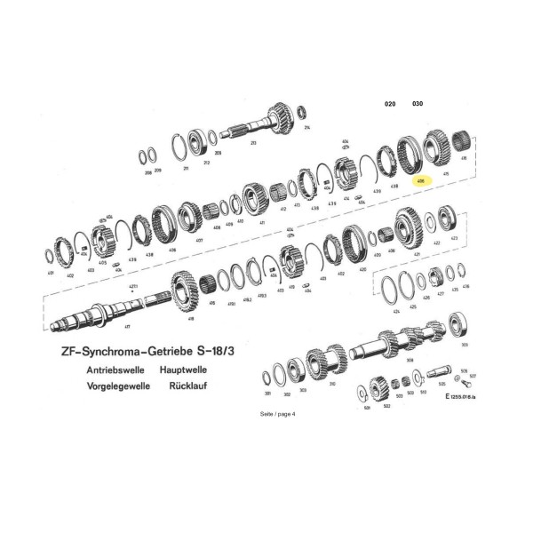 2nd/3rd selector ring for ZF S5-18/3 gearbox. ZF drawing code n°406